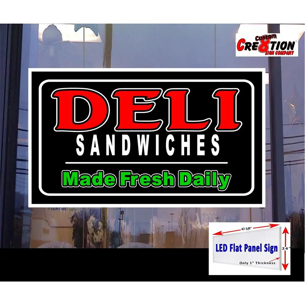 

Sandwiches Made Fresh Daily Led flat panel light box Window Sign 24x48