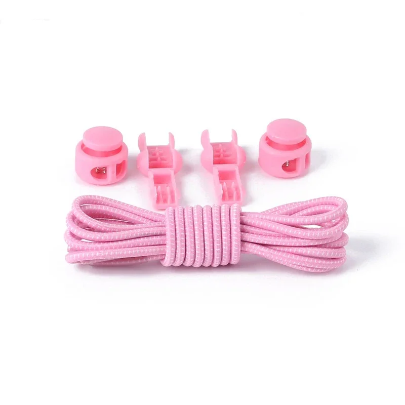 1 Pair No Tie Shoelaces Round Push The Spring Lock Sports Elastic Shoelace Suitable For All Shoes Lazy Laces Shoe Accessories image 5