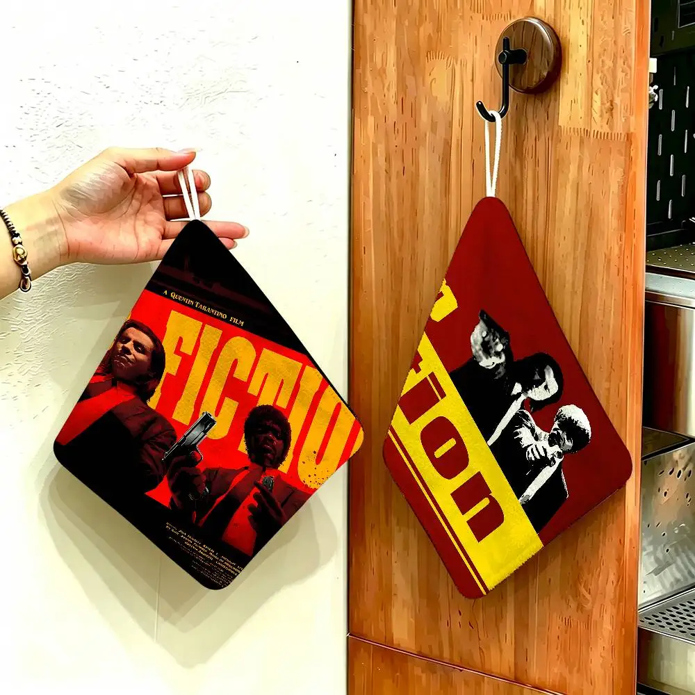 drama film P-PULP FICTION classic Hanging Polyester Cotton Towel, Reusable Hand Wiping Cloth, Wear Resistant for Kitchen Sink