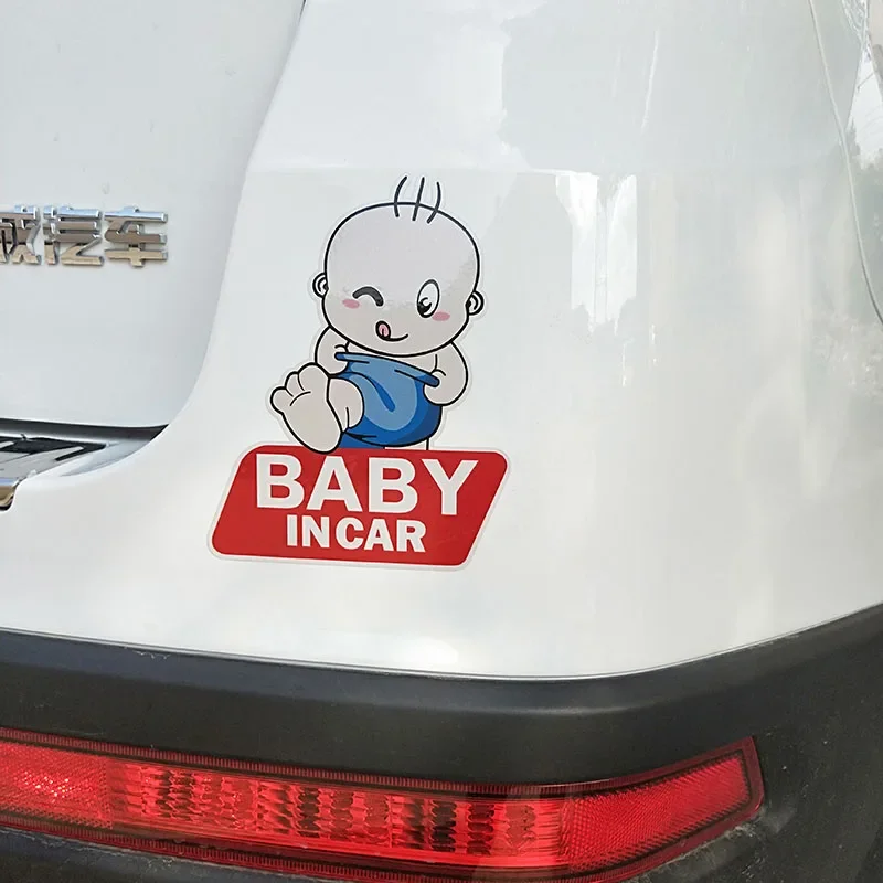 Exterior Accessories Cartoon Lovely BABY IN CAR on Graphic Colored Decoration Car Sticker Warning Sign 16X13CM