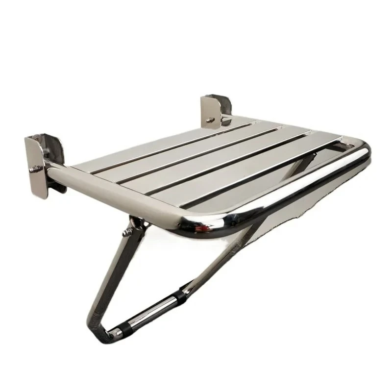 

304Stainless Steel Folding Wall Mounted Shower Seat Stainless Steel Hanging Wall Folding Chair Shoe Changing Stool Porch Stool