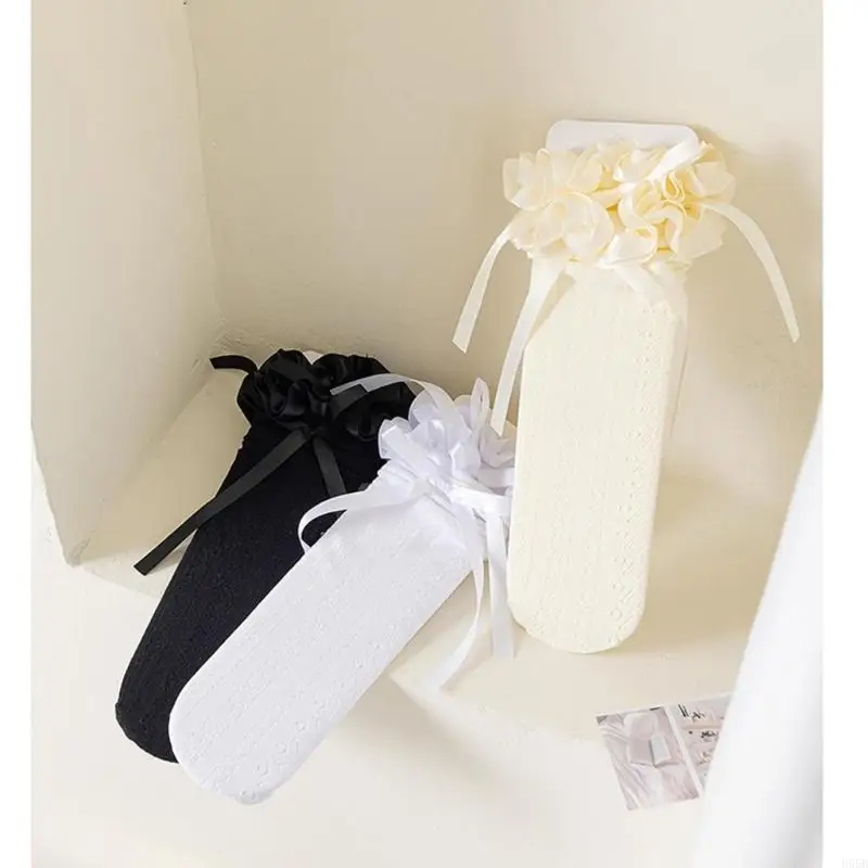 

H55B Носки до колена для девочек Носки с рюшами Носки до середины икры Летние носки против комаров