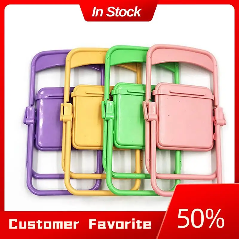 

Top Sale Mini Chair Phone Holder Portable Miniature Folding Hair Desktop Cell Phone Stand Foldable Chair Phone Holder