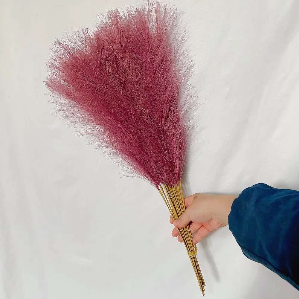 Colorido simulado doméstico bonito para decoração de festa de casamento flores artificiais palhetas falsas pampas grama buquê de pampas