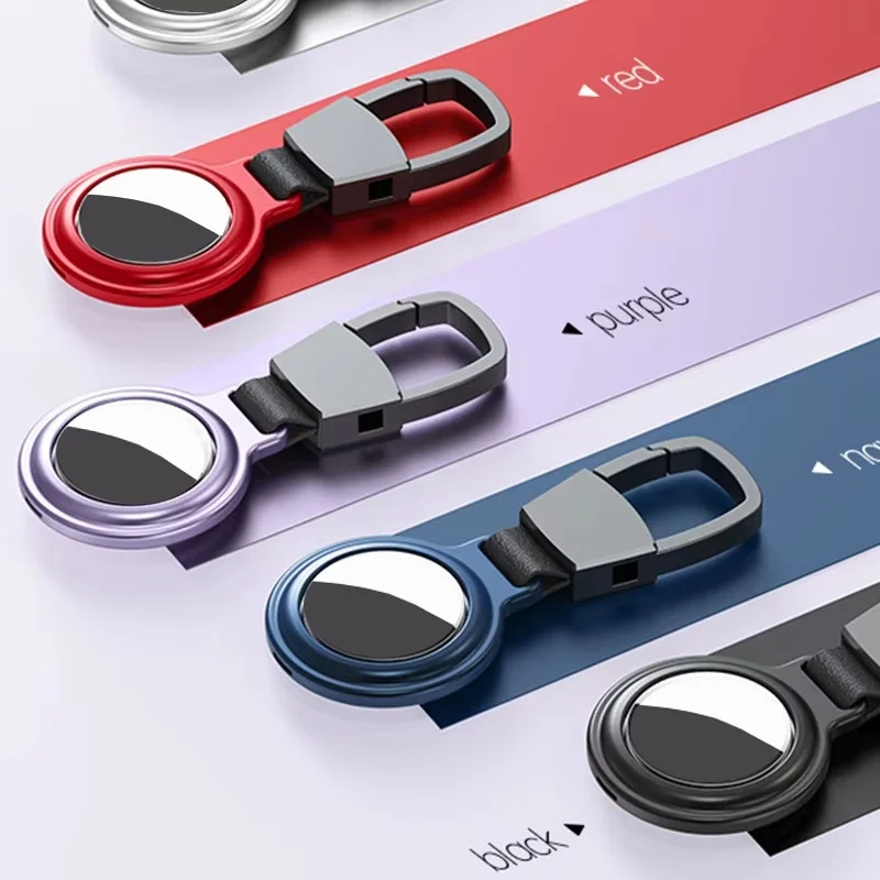 

For Apple Airtag Holder Metal Protective Sleeve Magnetic Aluminum Cover Shockproof Air Tag Keyring For Airtags Car Pet Tracker