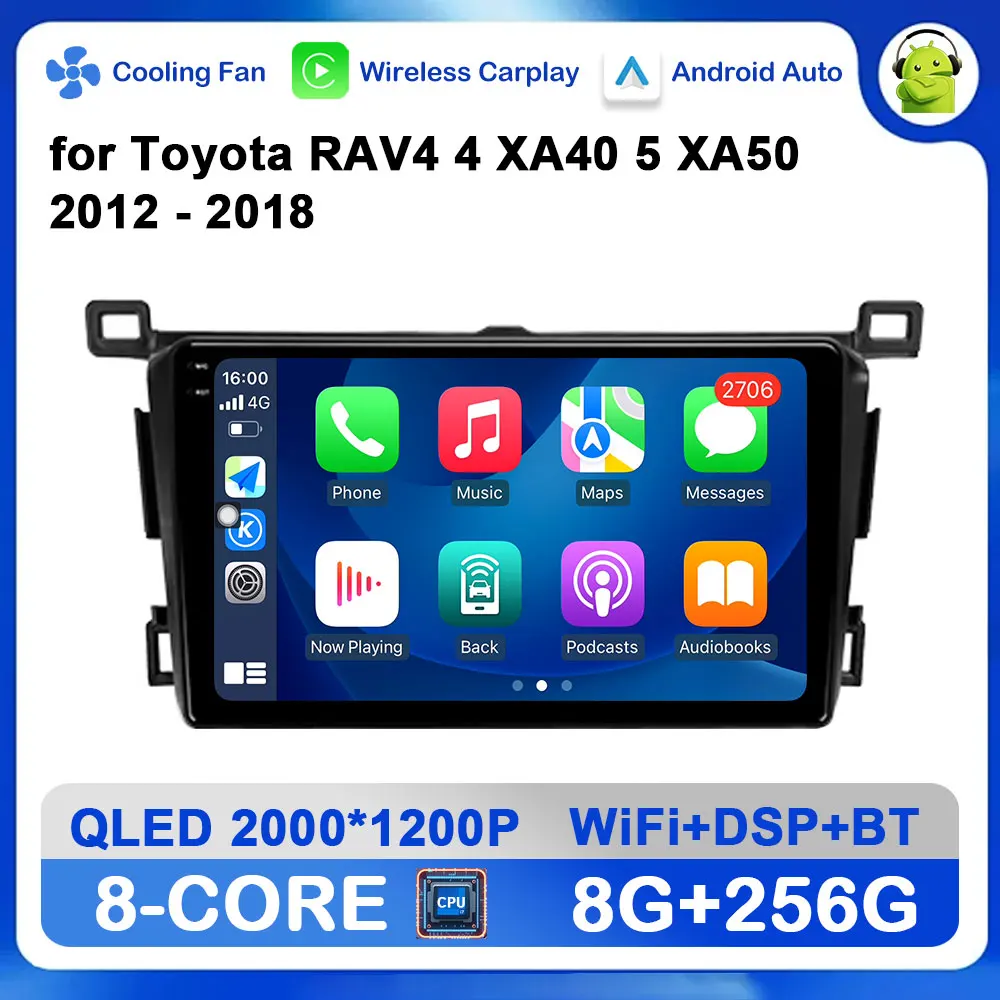 

Android OS GPS Navigation Car Multimedia Radio Video Player RHD for Toyota RAV4 4 XA40 5 XA50 2012 - 2018 Bluetooth Touch Screen