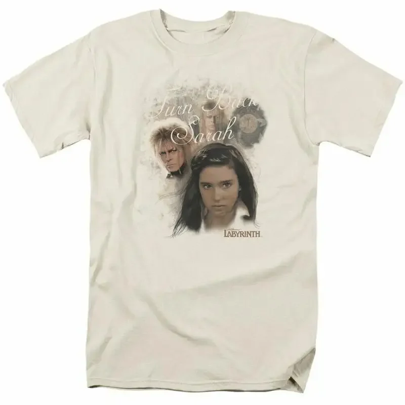 Labyrinth Turn Back Sarah T Shirt Mens Licensed Classic Movie Cream
