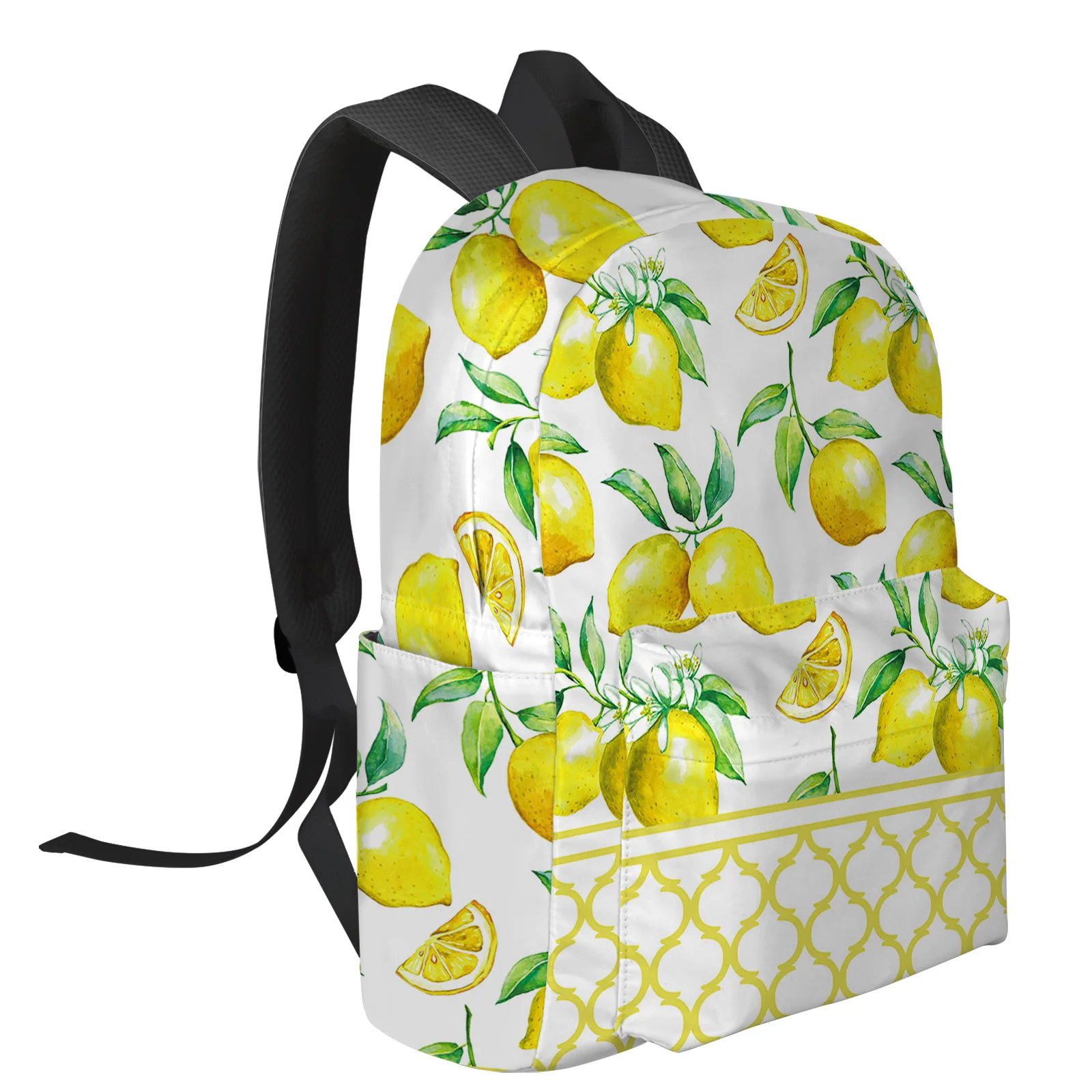 Fruit Fresh Lemon Yellow Moroccan Backpacks Teenagers Student School Bags Laptop Backpack Men Women Female Travel Mochila