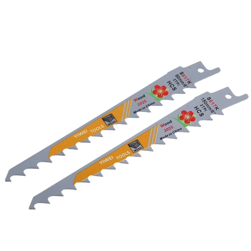 2 Pcs S617K Saw Blade 150mm HCS Reciprocating Saw Blade Jigsaw Blade Wood Plastic Board Metal Cutting