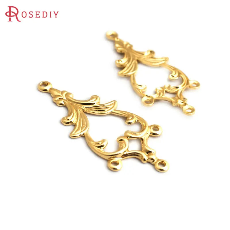 

10PCS 24K Gold Color Brass Earring Connect Charms Women's Earrings High Quality Diy Accessories Rosediy official-website