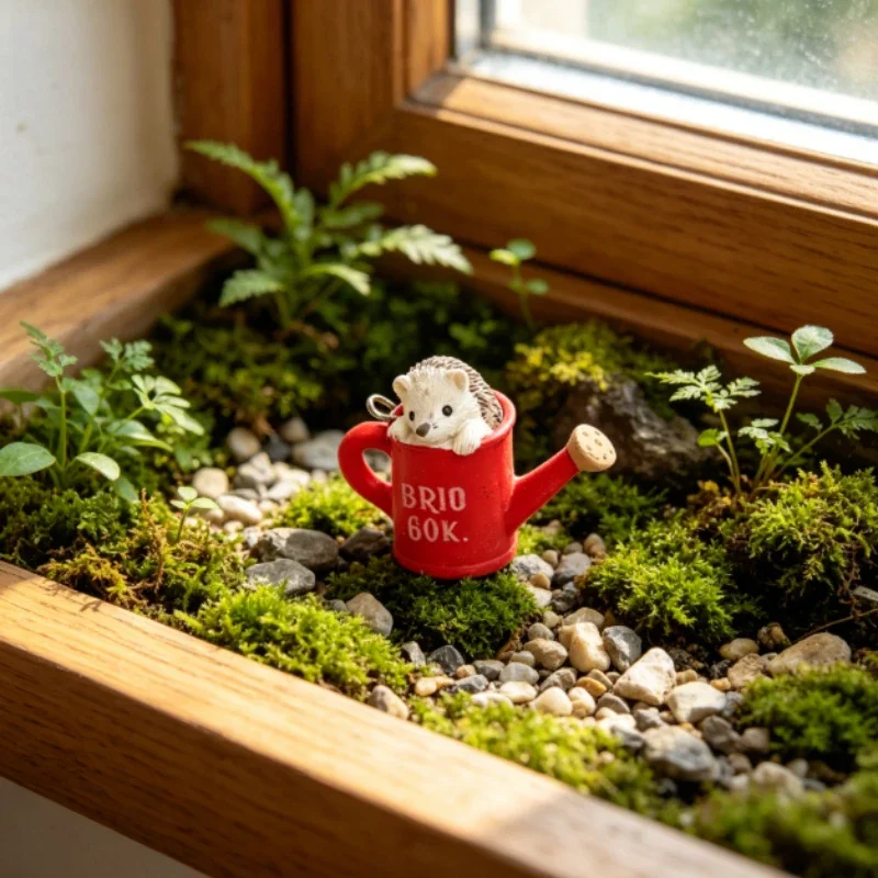 Cute Mini Animal Embellish Resin Courtyard Gardening Cartoon Small Size Ornament Home Furnishing Balcony Horticulture Decoration