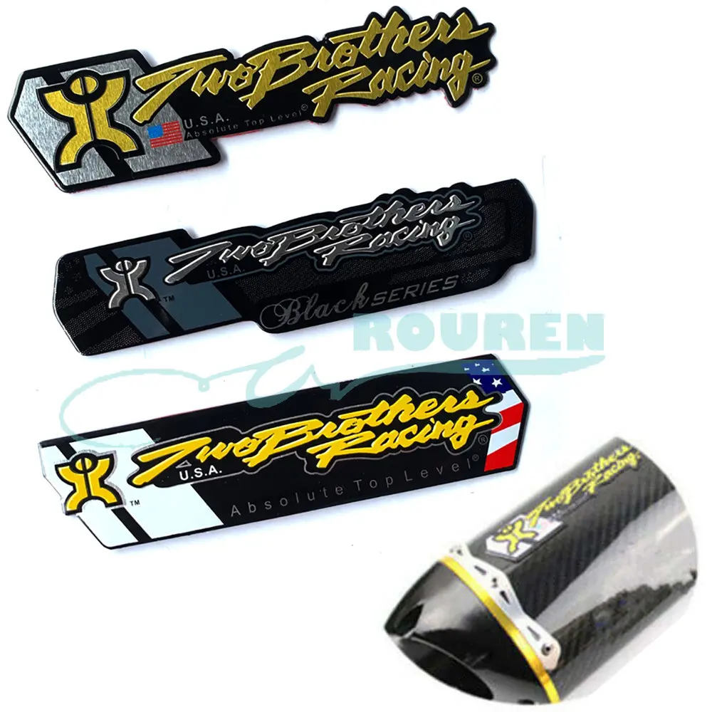 Motorcycle Exhaust Tip Pipe Stickers Moto 3D Heat-resistant Muffler Decals for Yamaha Honda Two Brothers Racing Modified Parts