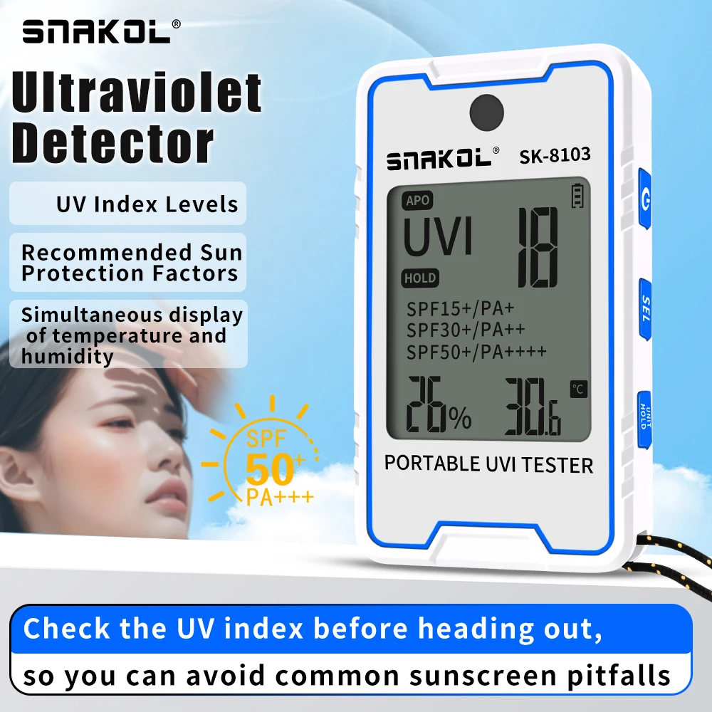 SK8103 Mini Digital UV Illuminometer Professional UV Tester Ultraviolet Meter Portable Photometer Uveometro Detector Charging