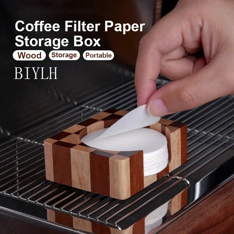 For 51mm 53mm 56mm 58mm 60mm 68mm Coffee Filter Paper Storage Box Filter Paper Hand-brewed Coffee Solid Wood Storage Supplies