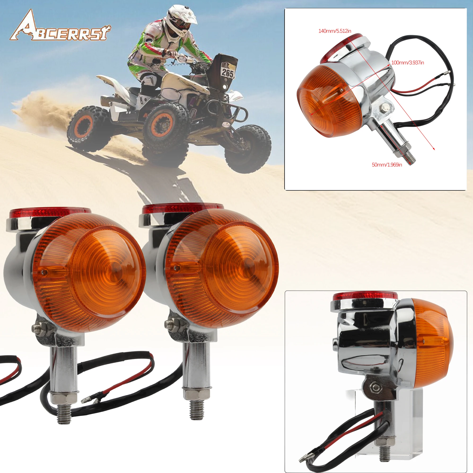 

For Suzuki Gt380 Gt550 Gt750 1 Pair Motorcycle Flashing Amber Indicator Lights Tail Lights Turn Signals Modification Accessories