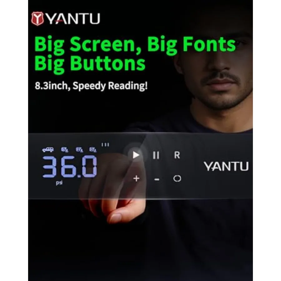 120 واط 10A التيار المتناوب منفاخ إطارات محمول اسطوانة مزدوجة سيارة الإطارات مضخة هواء مع 8.3 بوصة شاشة رقمية كبيرة 12 فولت ضاغط الهواء للسيارة