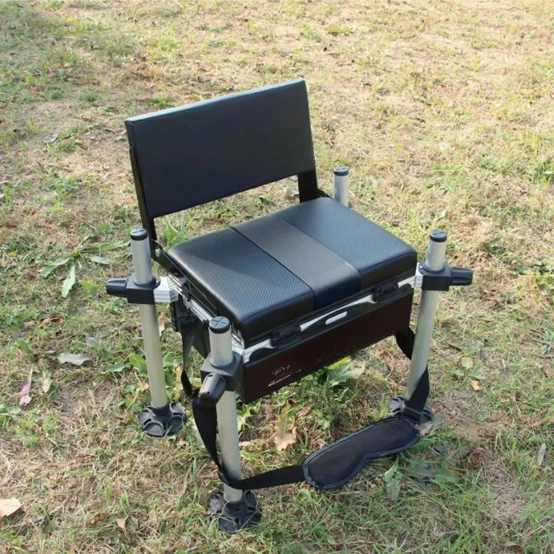 Selco SGSB-T02 صندوق معالجة الصيد للطي المحمولة قابل للتعديل ارتفاع الصيد الطعم مقعد الأدوات مسند الظهر صندوق مقعد #2