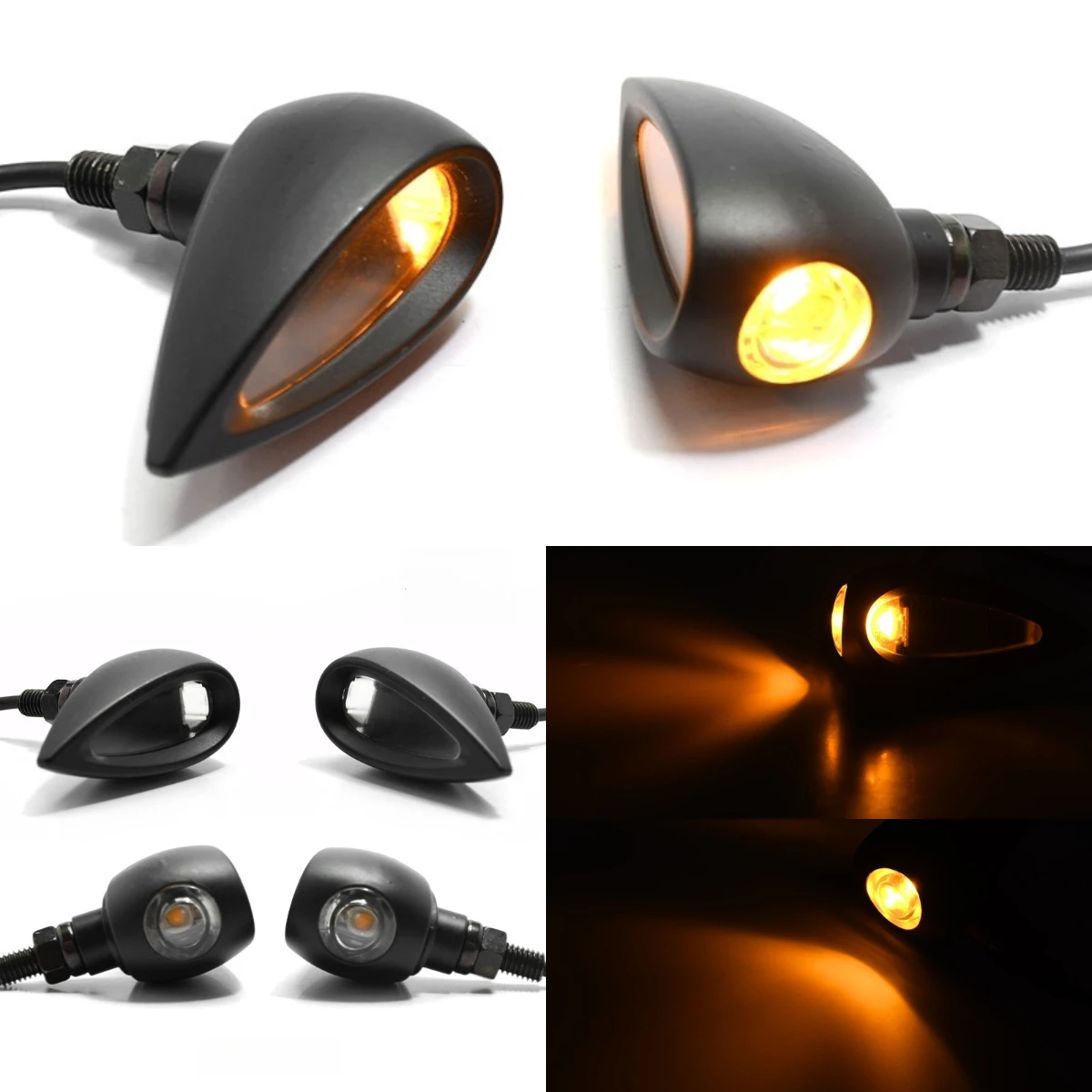 

Motorcycle Modified LED Turn Signal Light Harley Sport Retro Aluminum Scooter 12V Indicator Light