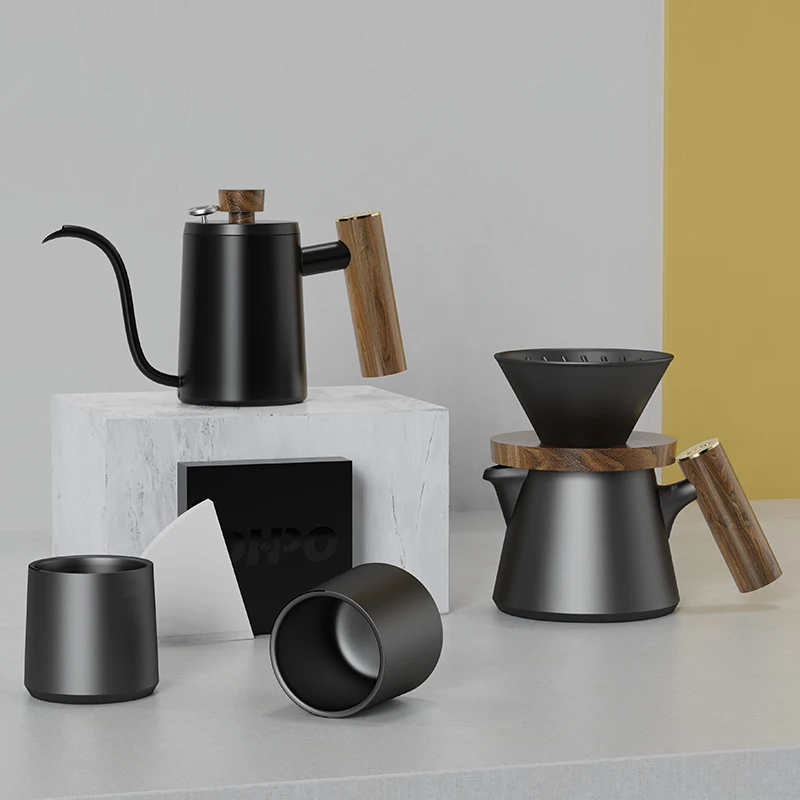 Coffee Gift Set Ceramic Coffee Grinder Dripper Filter Kettle Travel Gift Kit Barista Tools Espresso Coffee Maker Set