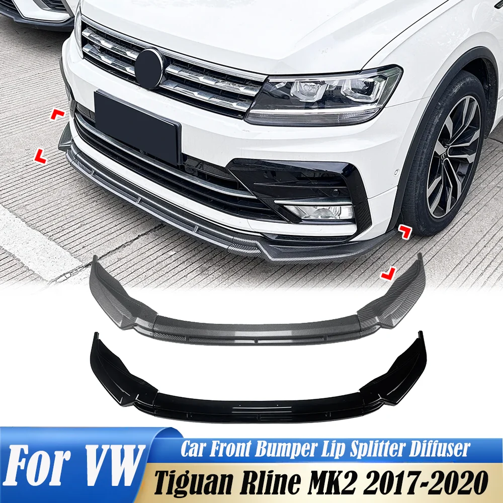 

Car Front Bumper Lip Splitter For VW Tiguan Rline MK2 2017-2020 Diffuser Lip Body Kit Car Spoiler Bumper Accessories
