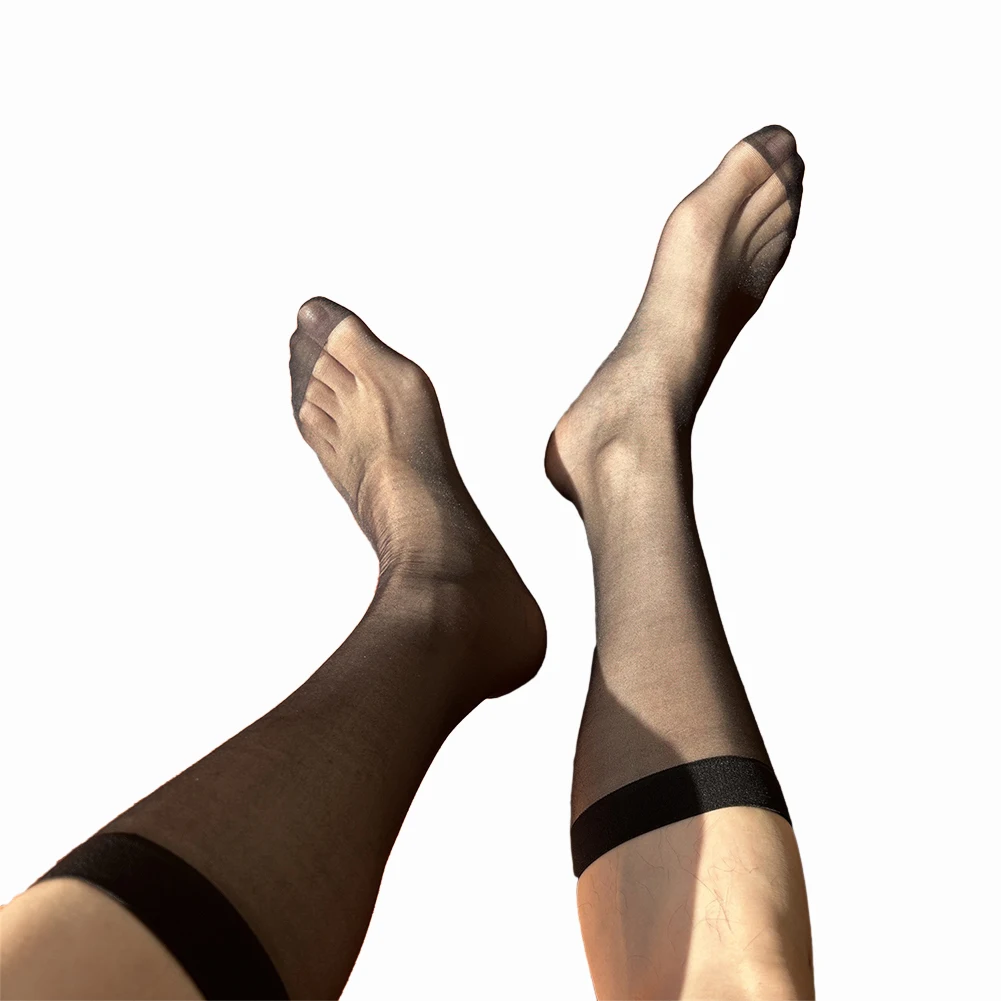 Suit Socks Silky Stockings Sheer Traceless Breathable Comfortable Dress Fitness Mens Nylon See-Through Holiday