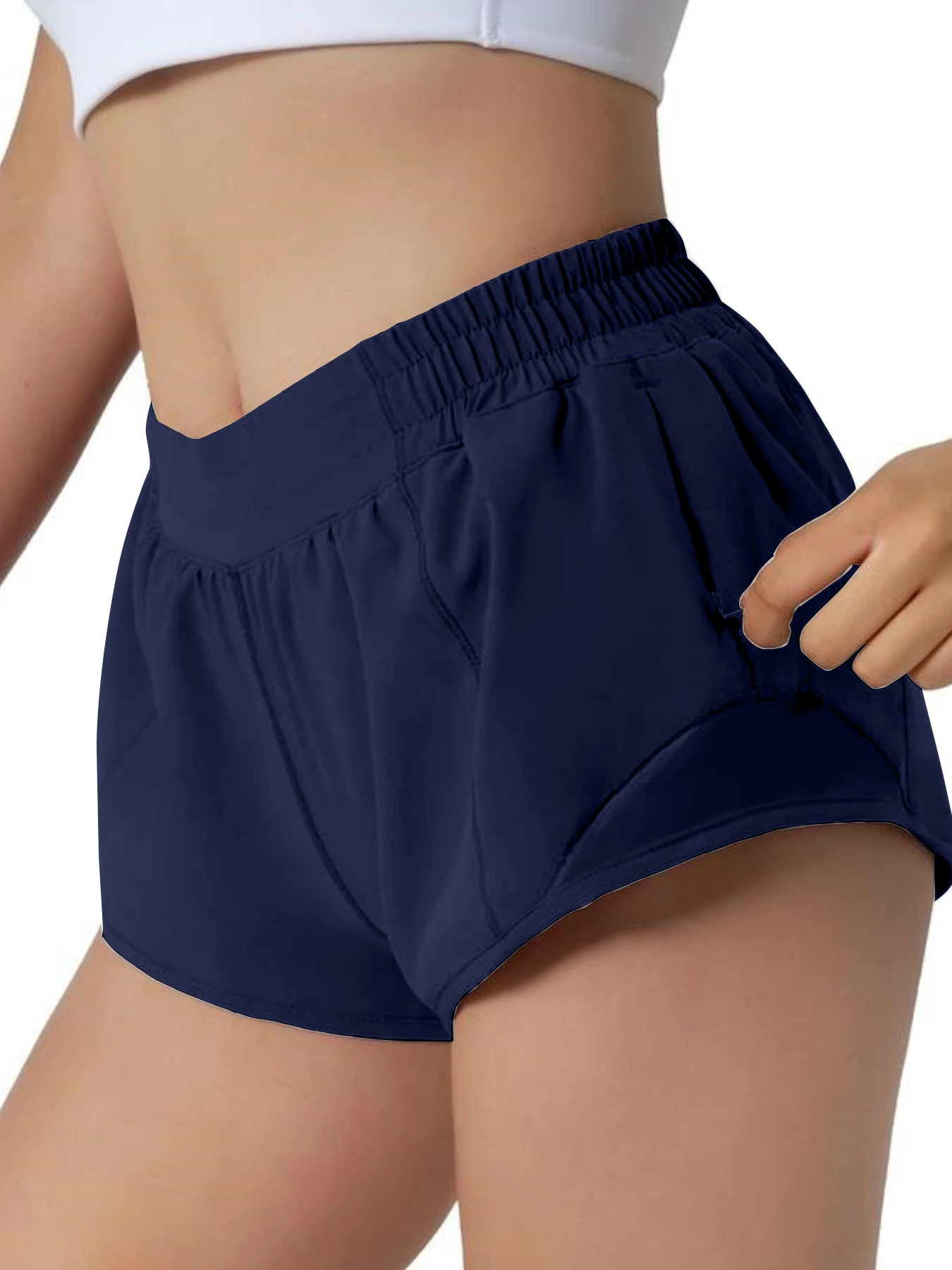Sports print mini sports exercise blank gym women's shorts summer casual shorts 2-in-1 with pockets suitable for women loose fit