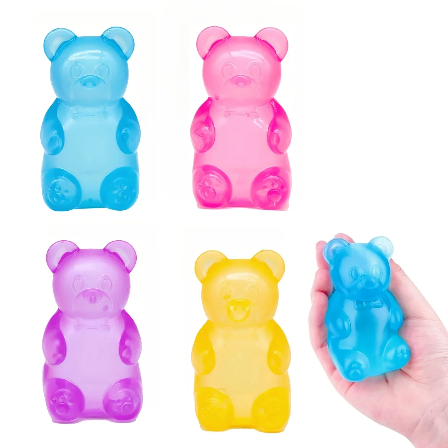 Sugar Bead Filled Ultra Squishy Bear Stress Ball High Density Slow Rebound Sensory  Gel Texture Tactile Fidget PartyFavorGift