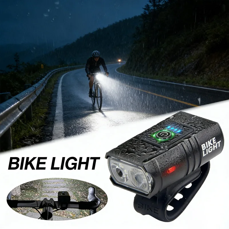 

Easy to Install Universal LED Bicycle Front Light Type-C Rechargeable MTB Road Bike Headlamp Cycling Accessories Waterproof HD