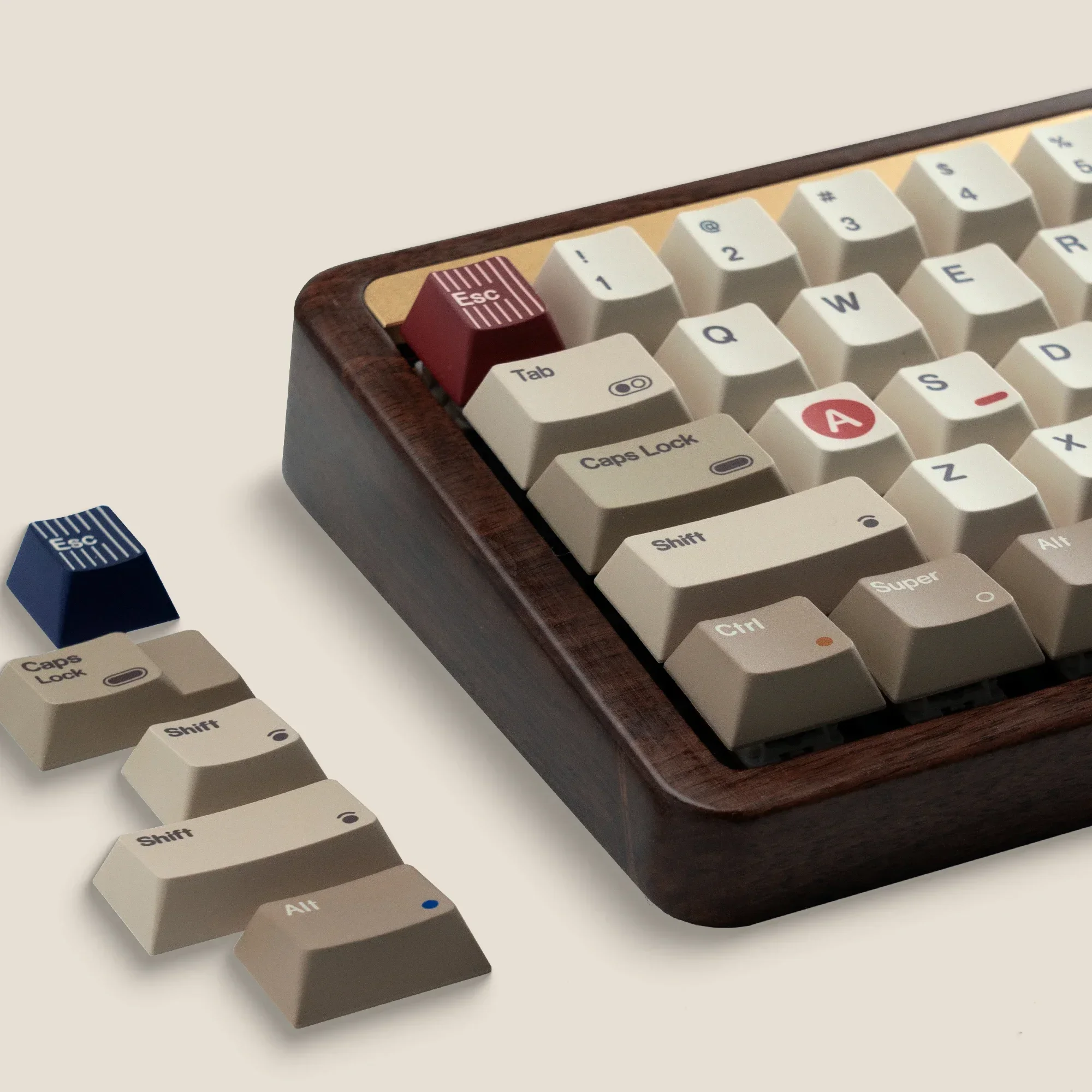 Keycaps, Retro 80 Original Height PBT Five-Sided Sublimation Thickened Keycaps 133 Keys