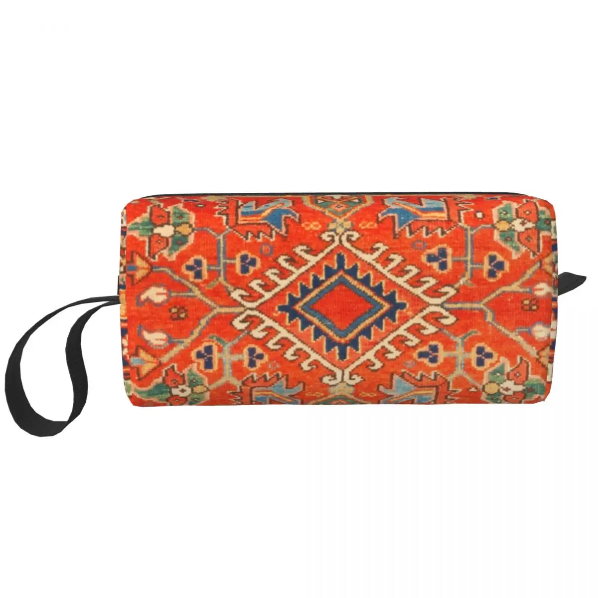 Custom Karadaja Antique Persian Rug Travel Cosmetic Bag for Women Kilim Makeup Toiletry Organizer Ladies Beauty Storage Dopp Kit