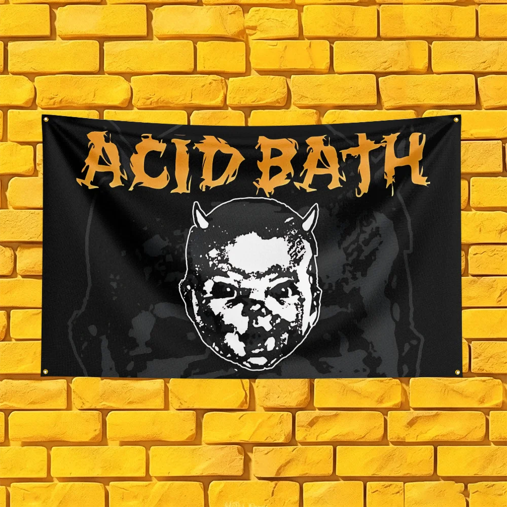 Acid Bath Inspired Rock Band Flag 3x5 FT Polyester Banner For Man Cave Wall Decor Fan Gift