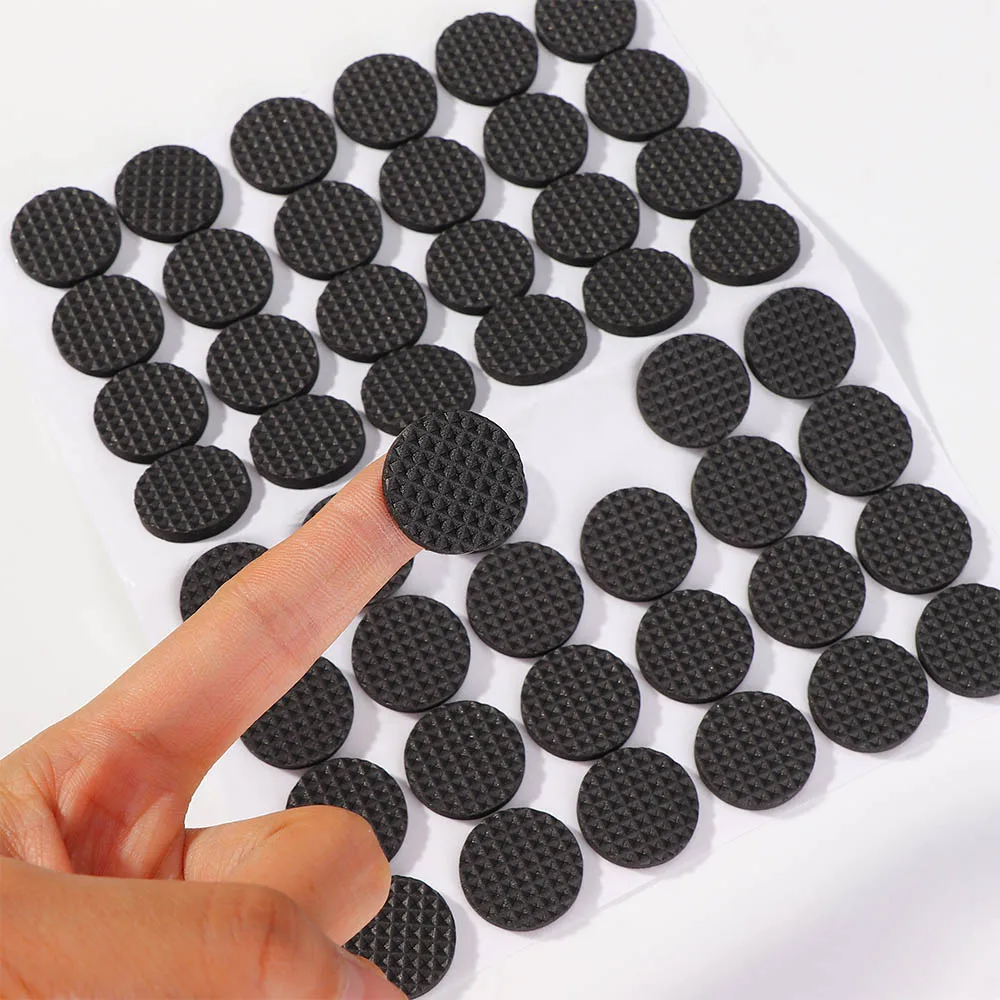 48Pcs Furniture Rubber Leg Feet Felt Pads Anti Slip Self Adhesive For Sofa Chair/Table/Desk Floor Damper Pads Protectors Mat