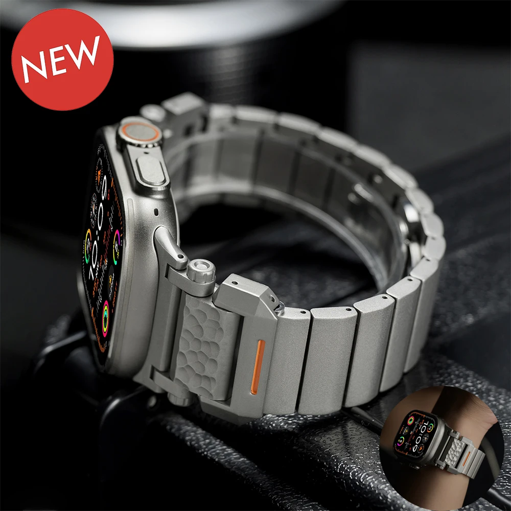 

Titanium Band for Apple Watch Ultra 3 2 49mm Series 11 10 9 8 7 6 SE Strap for IWatch 45mm 46mm 44mm Casting Pattern Wristband