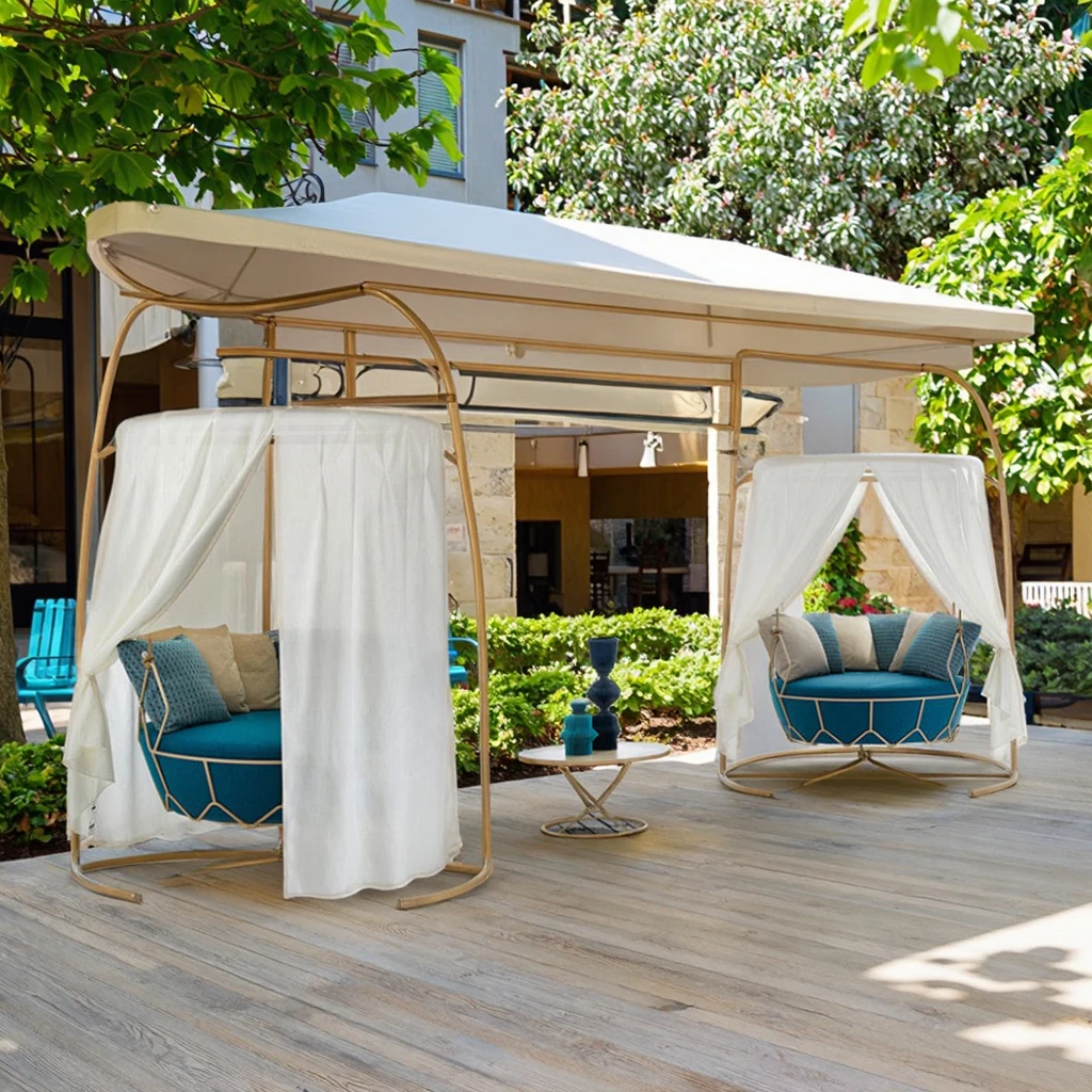 

Outdoor Swing Courtyard Hanging Basket Balcony, Cradle Chair Minimalist Furniture, Villa Sofa, Aluminum Alloy Hammock