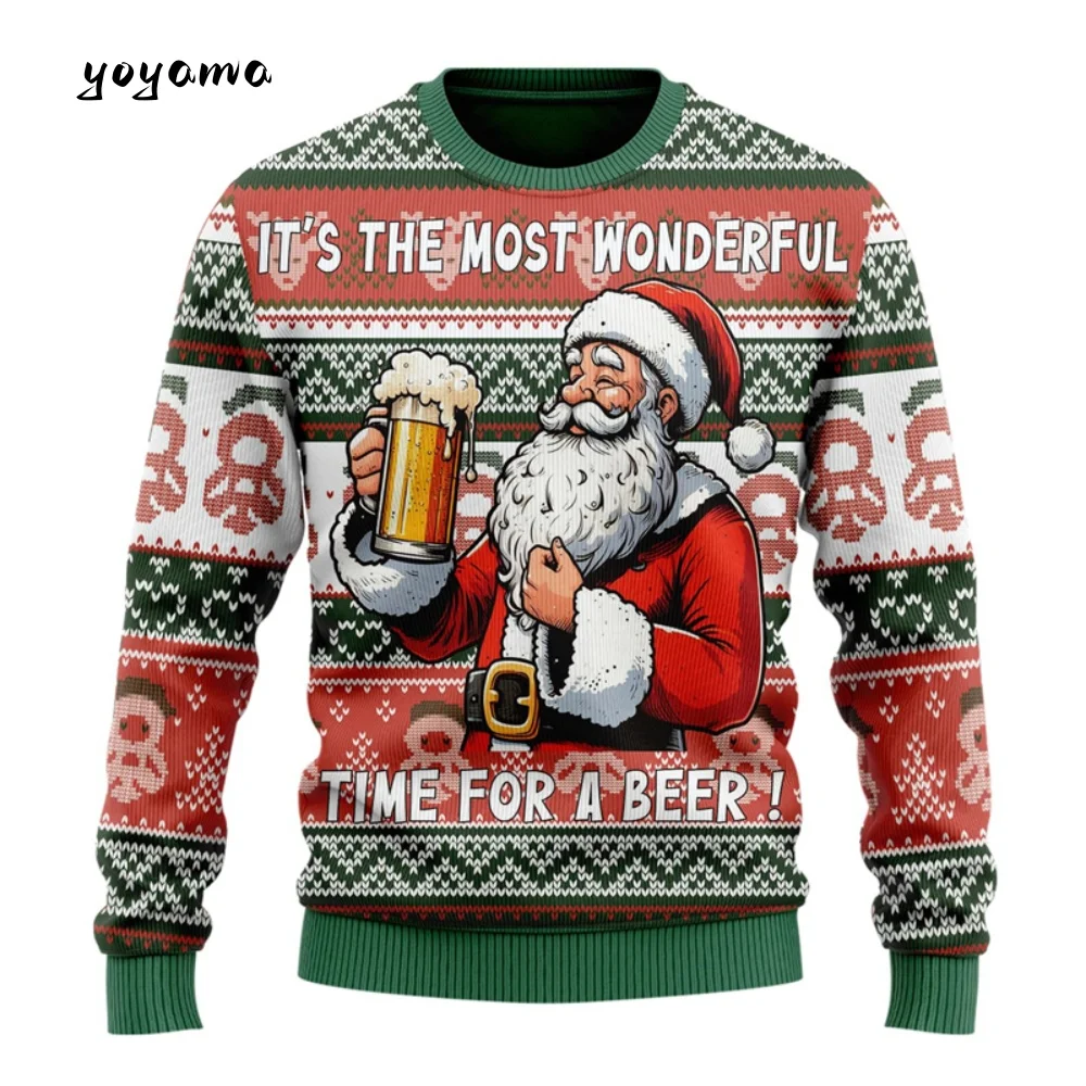 موضة البيرة القبيح عيد الميلاد بلوزات للنساء ملابس الهيب هوب بار حفلة الرجال بلوزات بلوفرات غير رسمية البيرة Y2k الملابس