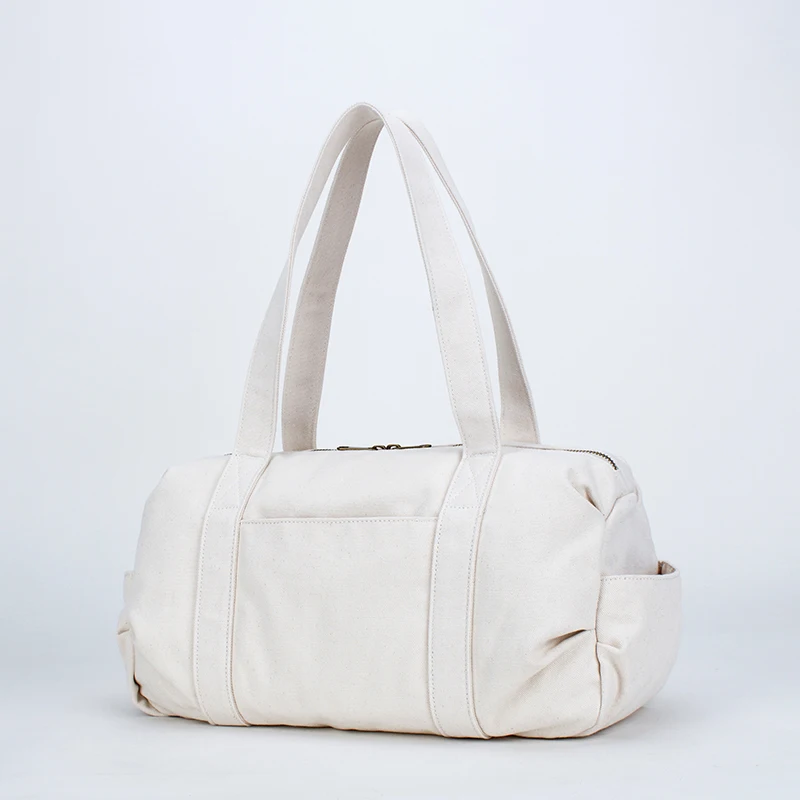 

Повседневная холщовая сумка через плечо, женская сумка-тоут, дорожная сумка, сумка-бостон из чистого хлопка, мягкая школьная сумка с застежкой-молнией, в форме подушки