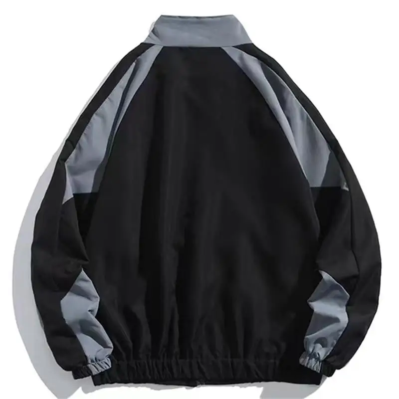 Veste rayée réfléchissante 2023 hommes Hip Hop Streetwear manteau veste zippée coupe-vent Harajuku manteaux fins sport noir bleu