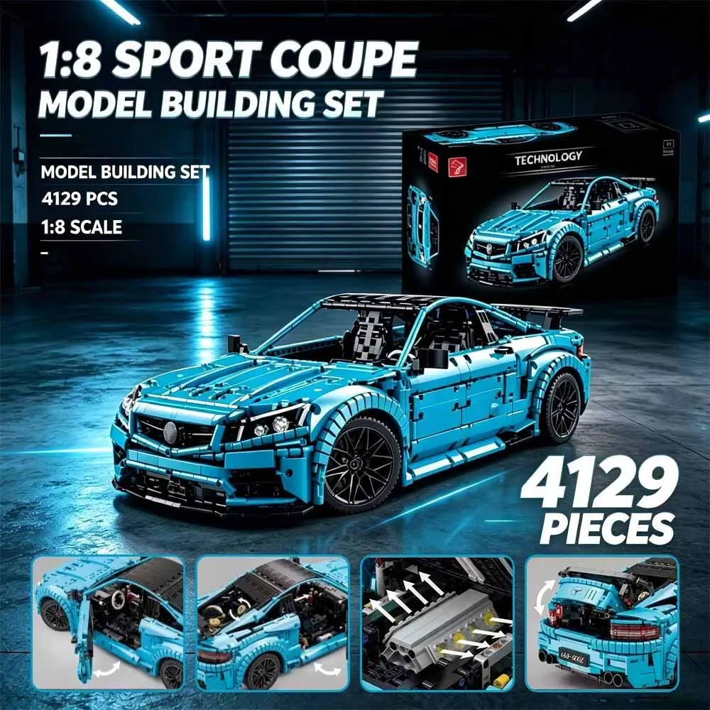 Blocs de construction de supercar technique à grande vitesse C63 AM-G, modèle MOC-60193, briques de voiture de sport, jouet, cadeau pour adulte, 4129 pièces