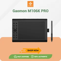 GAOMON M106K PRO 10'' Graphics Drawing Tablet with 8192 Levels Tilt Supported Battery-free Art Stylus for Windows/Mac/Android OS