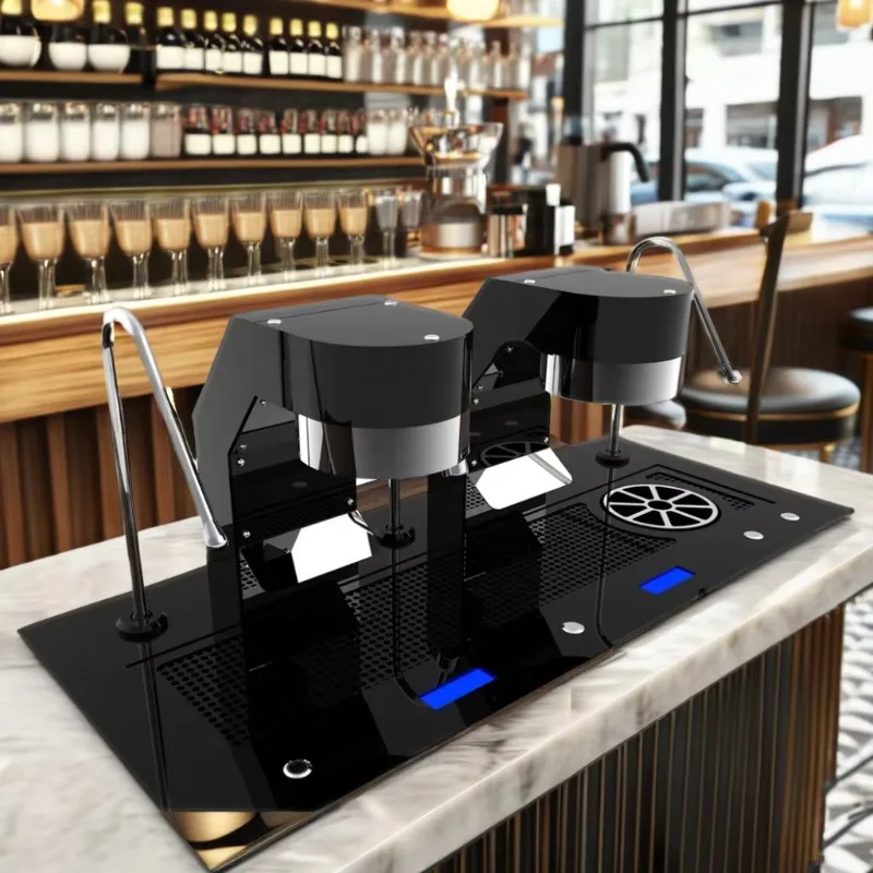 Multifunctional 3 in 1 Double Group Commercial Desktop Coffee Machine Under Counter Espresso Machine