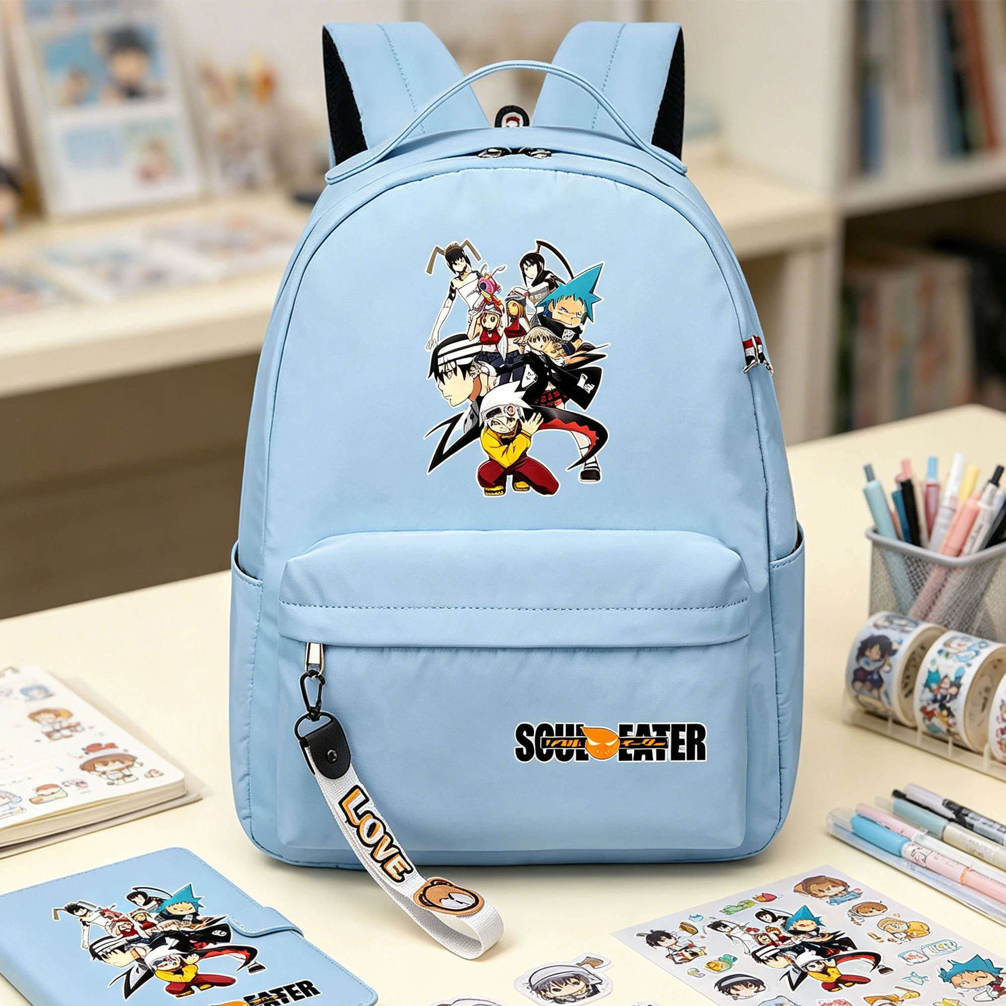 Anime Soul Eater Girls Cute Backpack Nylon Pink Bookbag Casual Daypack Travel Laptop Bagpack Fashion Student Cartoon School Bags