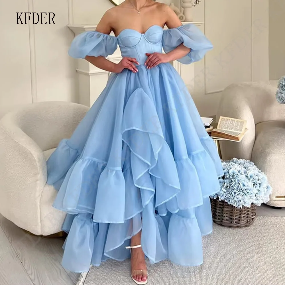 

Sky Blue Customized Wedding Party Dresses Woman for Birthday Special Occasion Dress Prom Dress Gown vestidos de fiesta elegantes