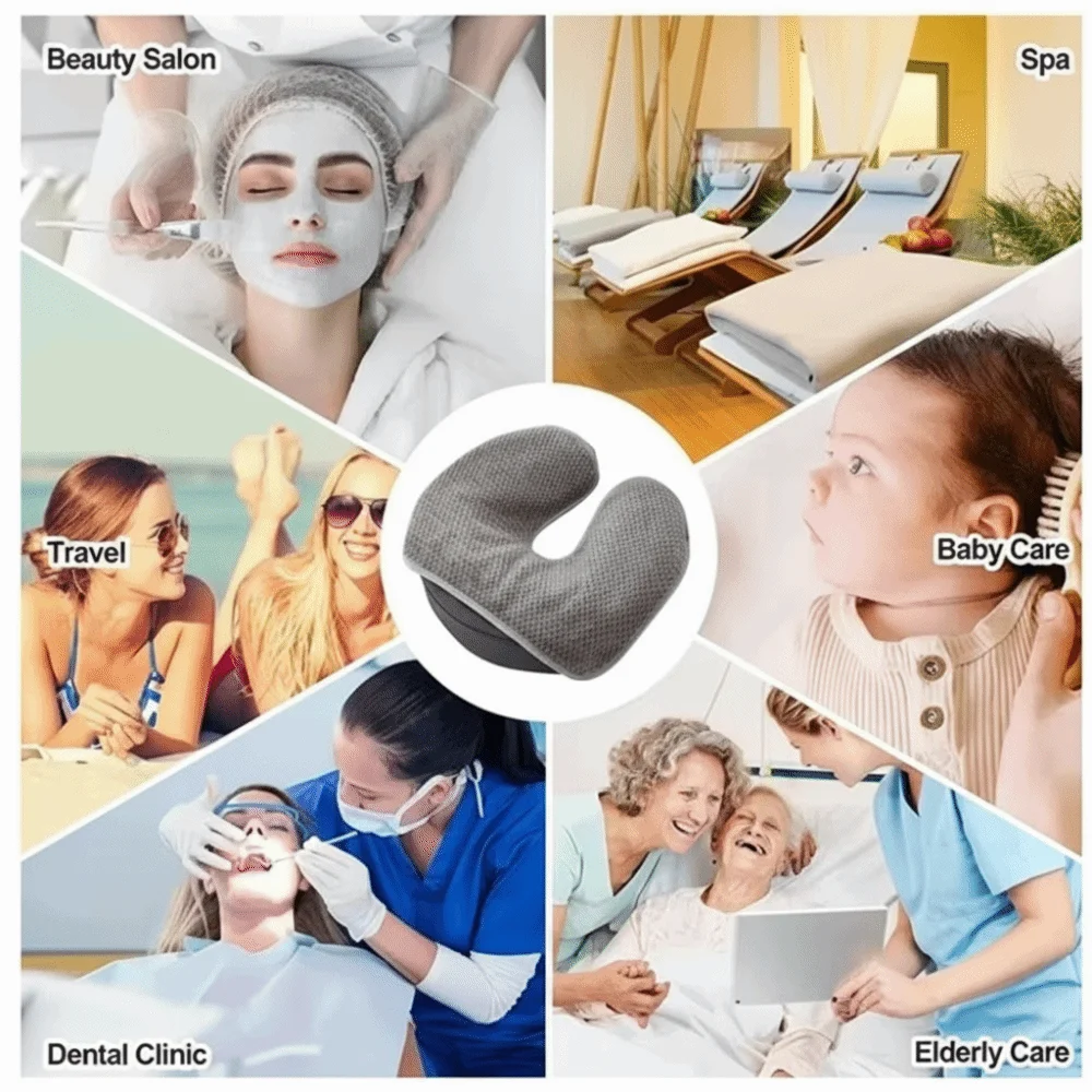 Thickened Head Pad Towels U-Shaped Coral Fleece Facial Pillow Covers Facial Care Supplies Headrest Cushion for Beauty SPA
