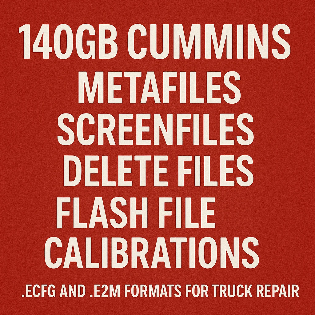 140GB Cummins File ECFG  E2M Delete Screen Calterm Config Files CM2350 CM2250 CM871 Packages for Pro Truck Tuning Metafile .cbf