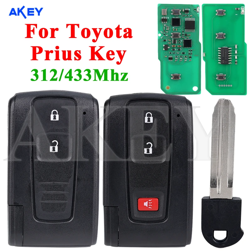 For Toyota Prius 2004 -2009 Auto Car 2/3 Buttons Smart Remote Keyless Go Key Fob 312/433MHz 4D Chip Keys FCC MOZB21TG MOZB31EG