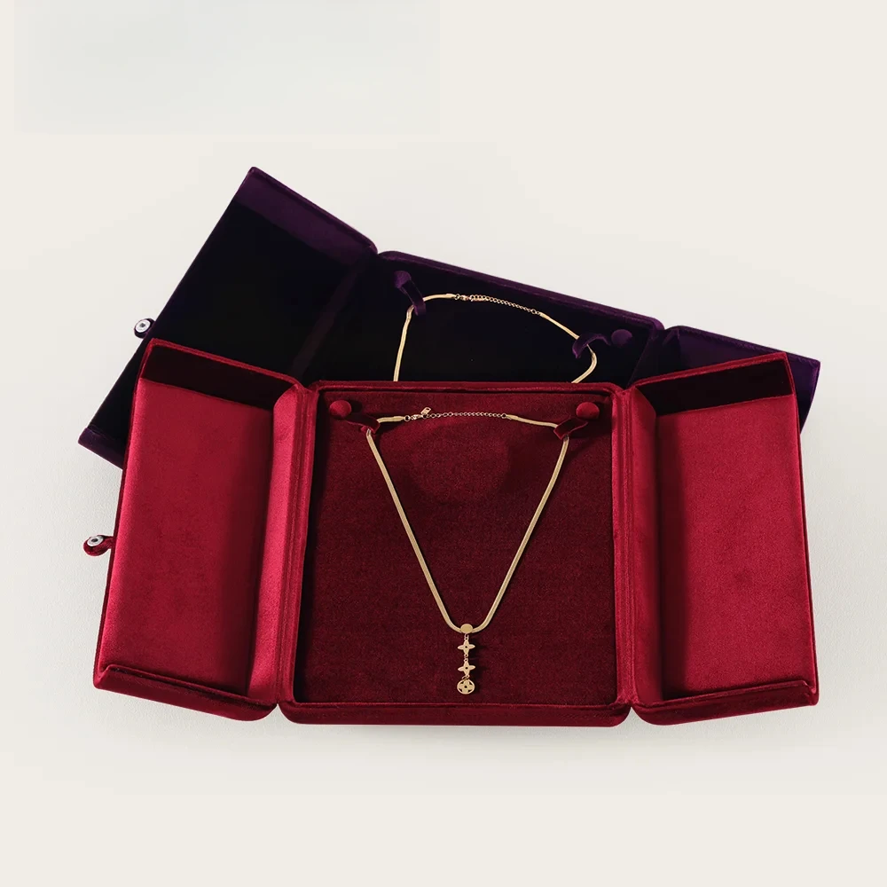 

Для Yinbeini Samt Perlenkette Display Box Anhänger Geschenk Aufbewahrungsbox Halskette Organizer