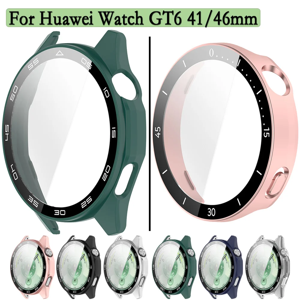 Shell For Huawei Watch GT6 41/46mm Watch Case With Screen Tempered Glass Protector For Huawei Watch GT6 Cover With Scale