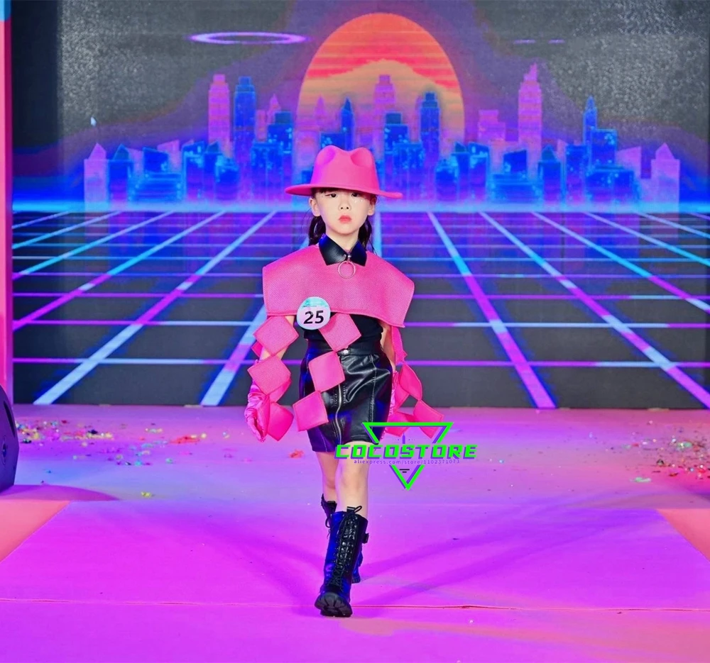 Girls Hip Hop Street Dance Party Dress For Kids Girl Kpop Outfit Rose Jazz Dance Performance Suit Stage Show Dancewear Girls