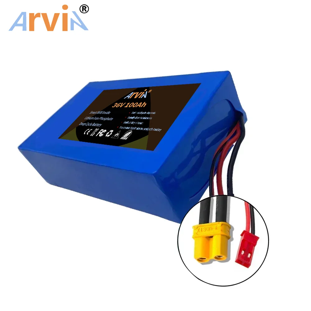 10S2P 36V 100000mAh Li-ion Battery Pack,  for Scooter Car, 42V Rechargeable Power Supply with BMS