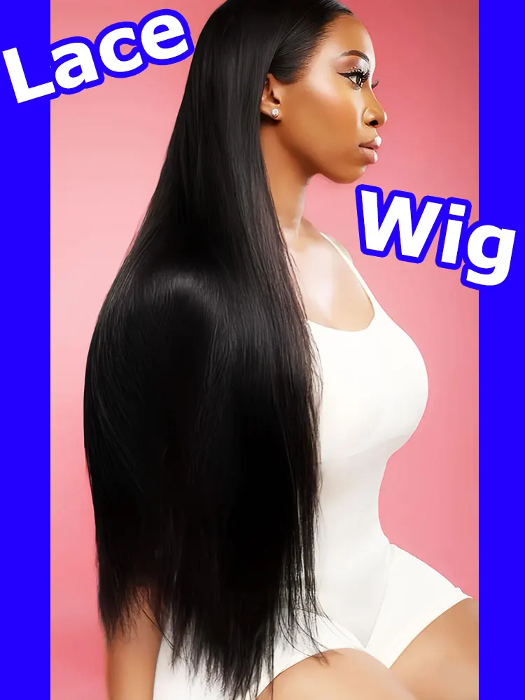 

30 inch lace front wig human hair straight wigs head short a for woman real women 250 density hd lace frontal 13x6
